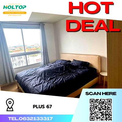 คอนโดให้เช่า : #S455 ให้เช่า Plus 67 (Sukhumvit67)   พลัส 67 (สุขุมวิท67)  รูปแบบห้อง 1 ห้องนอน 1 ห้องน้ำ  ชั้น8 ขนาด55 ตรม 