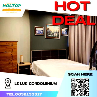 Condos for rent : #S450 For rent Le luk Condominium  Le Luk Condominium Room type 1 bedroom 1 bathroom 9th floor, size 53.5 sq m