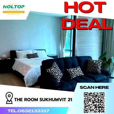 Condos for rent : #S466 For rent The Room Sukhumvit 21  The Room Sukhumvit 21 Studio room type 5th floor, size 50 sq m