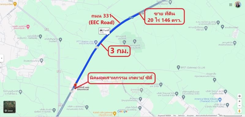รูป ขายที่ดิน 20 ไร่ 146 ตรว.ใกล้ นิคมฯเกตเวย์ ฃิตี้ จ.ฉะเชิงเทรา (HL.23486 ) - รูปที่ 4/4