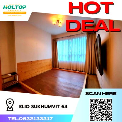 Condos for rent : #S454 For rent Elio Sukhumvit64  Elio Sukhumvit64 Room type 1 bedroom 1 bathroom 4th floor, size 31 sq m