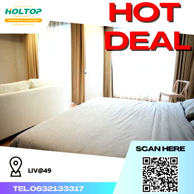 Condos for rent : #R415 For rent LIV@49  Liv@49 (Sukhumvit 49) Room type 1 bedroom 1 bathroom Room size 47 sq.m.