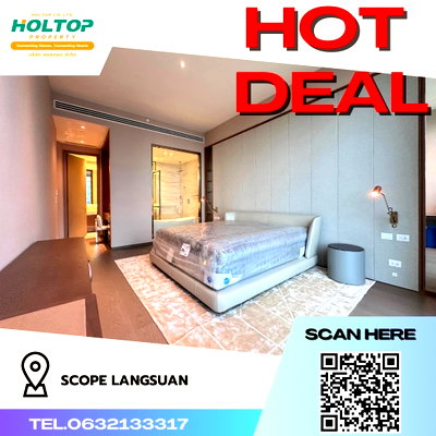 Condos for rent : #R406 For rent SCOPE Langsuan  Scope Langsuan Room type 2 bedrooms, 3 bathrooms Room size 163 sq m. 18th floor