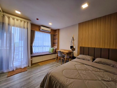 Urgent for rent !! Condo Monte RSU, studio room, fully furnished, next to Rungsit University, ready to move