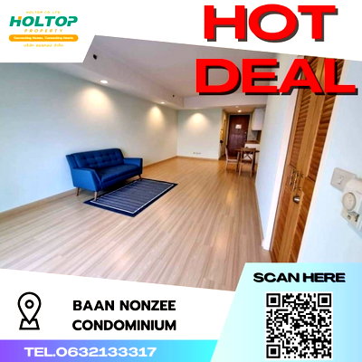 Condos for rent : #S482 For rent Baan Nonzee Condominium  Baan Nonsee Condominium Room type 1 bedroom 1 bathroom 16th floor, size 58 sq m