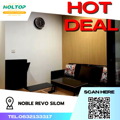Condos for rent : #S494 For rent Noble Revo Silom  Noble Revo Silom Room type 1 bedroom 1 bathroom 11th floor, size 32 sq m