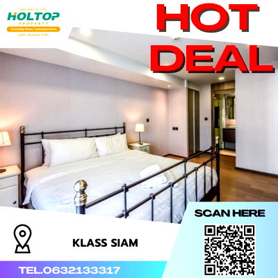 Condos for rent : #S500 For rent Klass Siam  Class Siam Room type 1 bedroom 1 bathroom 8th floor, size 45 sq m