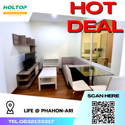 Condos for rent : #S506 For rent Life @ Phahon - Ari  Life @ Phahon-Ari Room type 1 bedroom 1 bathroom 16th floor, size 30 sq m