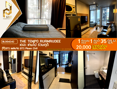 Condos for rent Chulalongkorn University : DL004242 Condo for rent, The Tempo Ruamrudee near BTS Ploen Chit, ready to move in, call urgently 0653619502 LineID @897iyzll