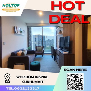 รูปภาพ #S528 For rent Whizdom Inspire Sukhumvit  Wisdom Inspire Sukhumvit  Room type 2 bedrooms, 1 bathroom Floor 12A Size 48 sq m