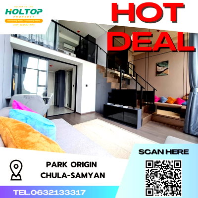 Condos for rent : #S533 For rent Park Origin Chula-Sam Yan  Park Origin Chula-Sam Yan Duplex room type 1 bedroom 1 bathroom 17th floor, size 34 sq m
