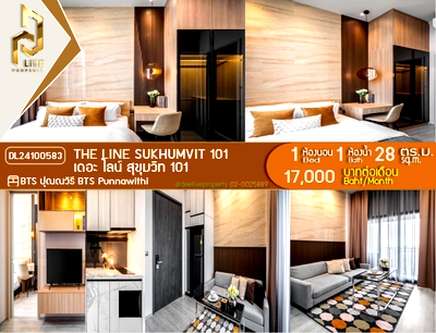 Condos for rent : DL24100583 Condo for rent, THE LINE Sukhumvit 101 near BTS Punnawithi, ready to move in, call urgently 0614453194 LineID @952jdxxk