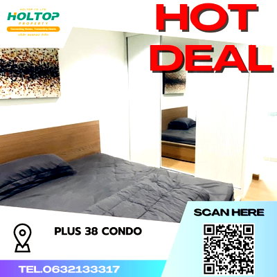 Condos for rent : #S561 For rent Plus 38 Condo Sukhumvit38  Plus38 Condo Sukhumvit38  Room type 1 bedroom 1 bathroom  9th floor, size 48 sq m
