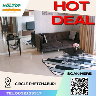 รูปภาพ #S605 For rent Circle Phetchaburi  Circle Phetchaburi Room type 2 bedrooms, 2 bathrooms 23rd floor, size 75 sq m