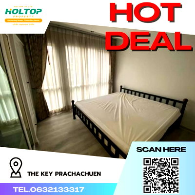 Condos for rent : #R518 For rent The Key Prachachuen  The Key Prachachuen Room type 1 bedroom 1 bathroom Room size 36 sq m. (Corner room) 3rd floor