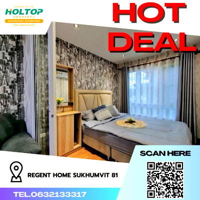 Condos for rent : #R524 For rent Regent Home Sukhumvit 81  Regent Home Sukhumvit 81 Room type 1 bedroom 1 bathroom Room size 28 sq m. Building C, 6th floor