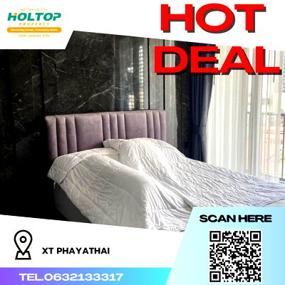 Condos for rent : #R583 For rent XT Phayathai   XT Phayathai 1 bedroom, 1 bathroom Room size: 40.57 sq.m. Building B, 11th floor (corner room)