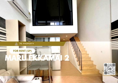 Condos for rent : For rent ✨ MARU EKKAMAI 2 ✨ DUPLEX pet friendly room, complete furniture and electrical appliances.