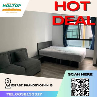 รูปภาพ #R595 For rent Estabe' Phahonyothin 18 Estabe' Phahonyothin 18 Room type Studio Room size 25 sq m. 8th floor