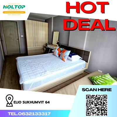 Condos for rent : #R624 For rent Elio Sukhumvit 64  Elio Sukhumvit 64 Room type 1 bedroom 1 bathroom Room size 34 sq m.