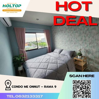 รูปภาพ #R612 For rent Condo me Onnut - Rama 9 Room size 2 bedrooms, 1 bathroom, 1 living room, 1 kitchen 1 balcony Room size 35.44 sq m.