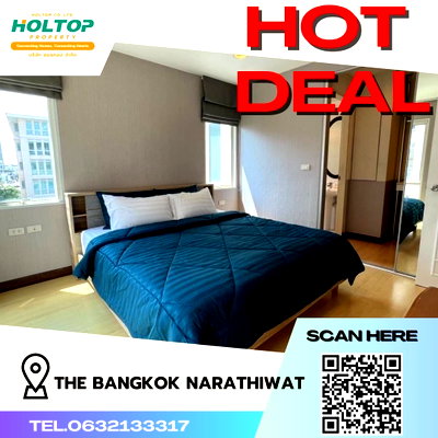 คอนโดให้เช่า : #S680 ให้เช่า The Bangkok Narathiwat  เดอะแบงค์ค็อก นราธิวาส  รูปแบบห้อง 2 ห้องนอน 2 ห้องน้ำ  ชั้น6 ขนาด76ตรม 