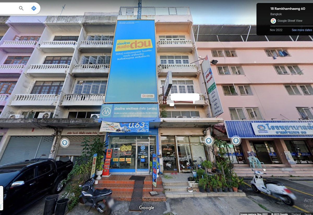 Sell 4-Storey Shophouse in Ramkamheng60-Krungthepgreeta7 near MRT Lamsalee Suitable for home office or doing business