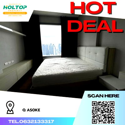 Condos for rent : #R845 For rent Q Asoke  Q Asoke Room type 1 bedroom 1 bathroom Room size 45 sq m. 36th floor