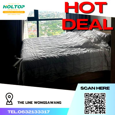 Condos for rent : #R864 For rent THE LINE Wongsawang  Room type 1 bedroom 1 bathroom 1 living room 1 kitchen Room size 32 sq m.