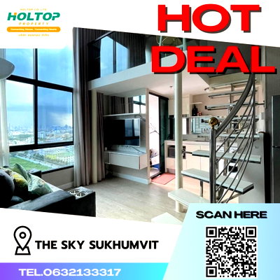 คอนโดให้เช่า : #S873 ให้เช่า The Sky Sukhumvit  เดอะสกาย สุขุมวิท รูปแบบห้อง Moft 1 ห้องนอน 1 ห้องน้ำ  ชั้น12 ขนาด46.5 ตรม