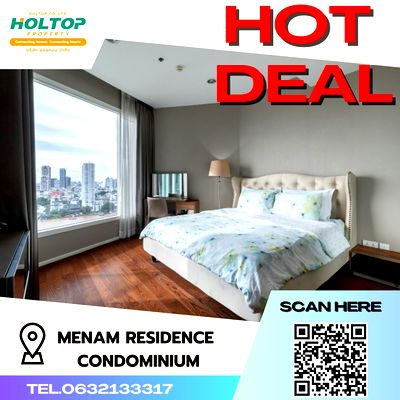 Condos for rent :  #S870 Menam Residences Condominium  Mae Nam Residence Condominium Room type 1 bedroom 1 bathroom Size 45 sq m