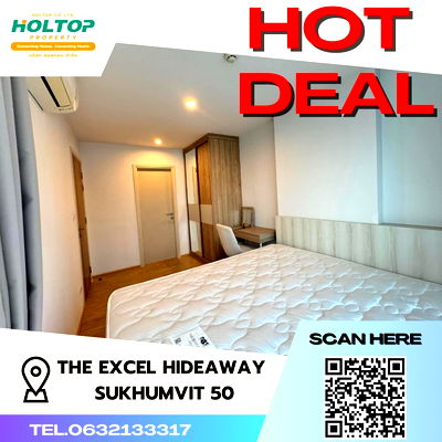 Condos for rent : 2 For rent The Excel Hideaway Sukhumvit 50  The Excel Hideaway Sukhumvit 50 Room type 1 bedroom 1 bathroom 3rd floor, size 30 sq m