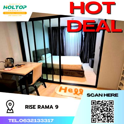 Condos for rent Major Hollywood Ramkhamhaeng : #S883 For rent Rise Rama 9  Rise Rama 9 Room type 1 bedroom 1 bathroom 8th floor, size 25 sq m, Building D