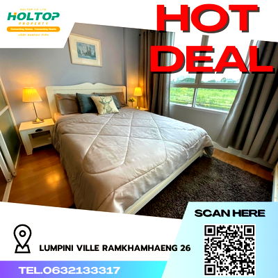 Condos for rent : #R899 For rent Lumpini Ville Ramkhamhaeng 26   Room type 1 bedroom 1 bathroom Room size 33 sq m. Building C