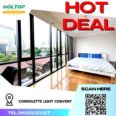 Condos for rent : #R917 For rent Condolette Light Convent  Condolette Light Convent Silom Room type 1 bedroom 1 bathroom Room size 47.3 sq.m. 4th floor