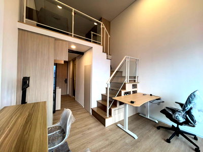 Condos for rent : siamese rama 9new room all new furnitures   38sqm duplex room     096-642-2656