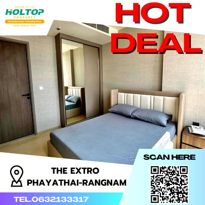 Condos for rent : #S918 For rent THE EXTRO Phayathai-Rangnam  The EXTRO Phayathai-Rangnam Room type 1 bedroom 1 bathroom 17th floor, size 36.4 sq m