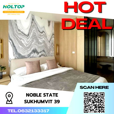 Condos for rent : #S907 For rent Noble State Sukhumvit 39  Noble State Sukhumvit 39  Room type 1 bedroom 1 bathroom  21st floor, size 41 sq m