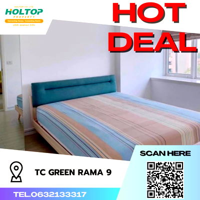 Condos for rent : #S928 For rent TC-Green Condominium Rama9  TC Green Condominium Rama9 Room type 1 bedroom 1 bathroom 5th floor, size 40 sq m