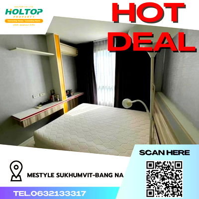 Condos for rent : #R947 For rent Mestyle Sukhumvit-Bang Na  Room type 1 bedroom 1 bathroom Room size 35 sq m. 7th floor, Building 3