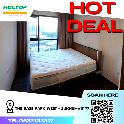 คอนโดให้เช่า : #R985 ให้เช่า THE BASE Park West - Sukhumvit 77   เดอะ เบส พาร์กเวสท์ สุขุม วิท 77 รูปแบบห้อง 1 ห้องนอน 1 ห้องน้ำ ขนาดห้อง 31 ตร.ม. ชั้น 14