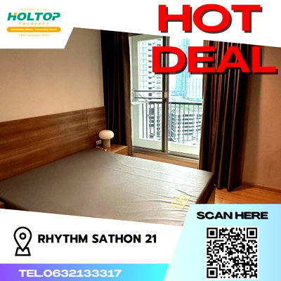 คอนโดให้เช่า : #S1009 ให้เช่า Rhythm Sathorn21  ริทึ่ม สาทร21 รูปแบบห้อง 1 ห้องนอน 1 ห้องน้ำ  ชั้น12 ขนาด45ตรม 