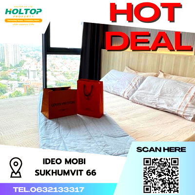 Condos for rent : #S1007 For rent Ideo Mobi Sukhumvit 66  Ideo Mobi Sukhumvit 66 Room type 1 bedroom 1 bathroom 22nd floor, size 35 sq m
