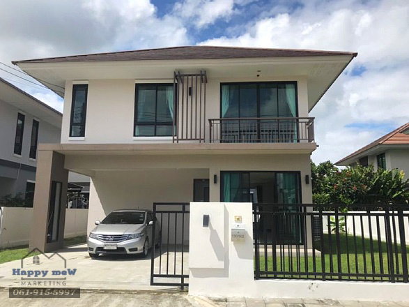 Houses for rent : (Vacant Sept. 68) 2-storey detached house for rent, Sammakorn Village, Khlong 7, excellent environment, near University of Technology Thanyaburi.