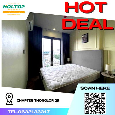 Condos for rent : #R1040 For rent Chapter Thonglor 25   Room type 1 bedroom 1 bathroom Room size 35 sq.m.  7th floor, Building A