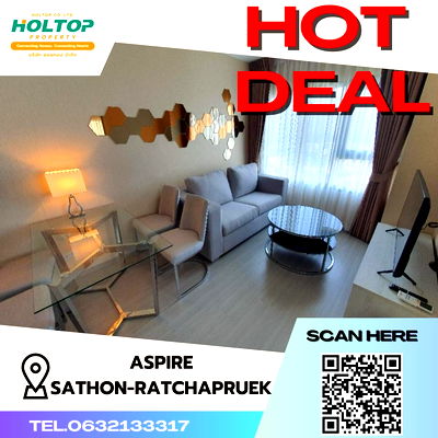 Condos for rent Phasi Charoen : #S1047 For rent Aspire Sathorn-Ratchaphruek  Aspire Sathorn-Ratchaphruek  Room type 2 bedrooms, 1 bathroom  28th floor, size 48 sq m