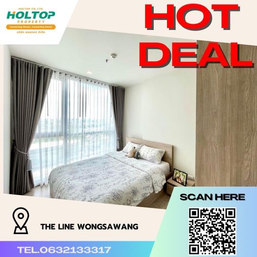 #R1044 For rent THE LINE Wongsawang  Room type 1 bedroom 1 bathroom Room size 32 sq.m. 17th floor