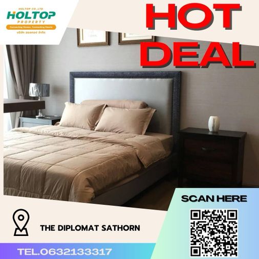  #R1046 For rent The Diplomat Sathorn   Room type 1 bedroom 1 bathroom Room size 52 sq.m.  28th floor