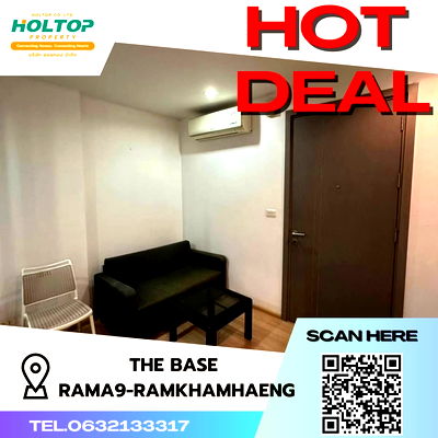 Condos for rent :  #S1072 For rent THE BASE Rama 9-Ramkhamhaeng  The Base Rama 9-Ramkhamhaeng Room type 1 bedroom 1 bathroom 11th floor, size 30 sq m
