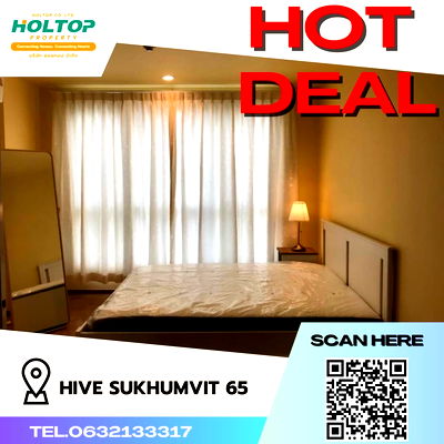 Condos for rent : #S1060 For rent Hive Sukhumvit 65  Hive Sukhumvit 65 Room type 1 bedroom 1 bathroom 4th floor, size 40.45 sq m